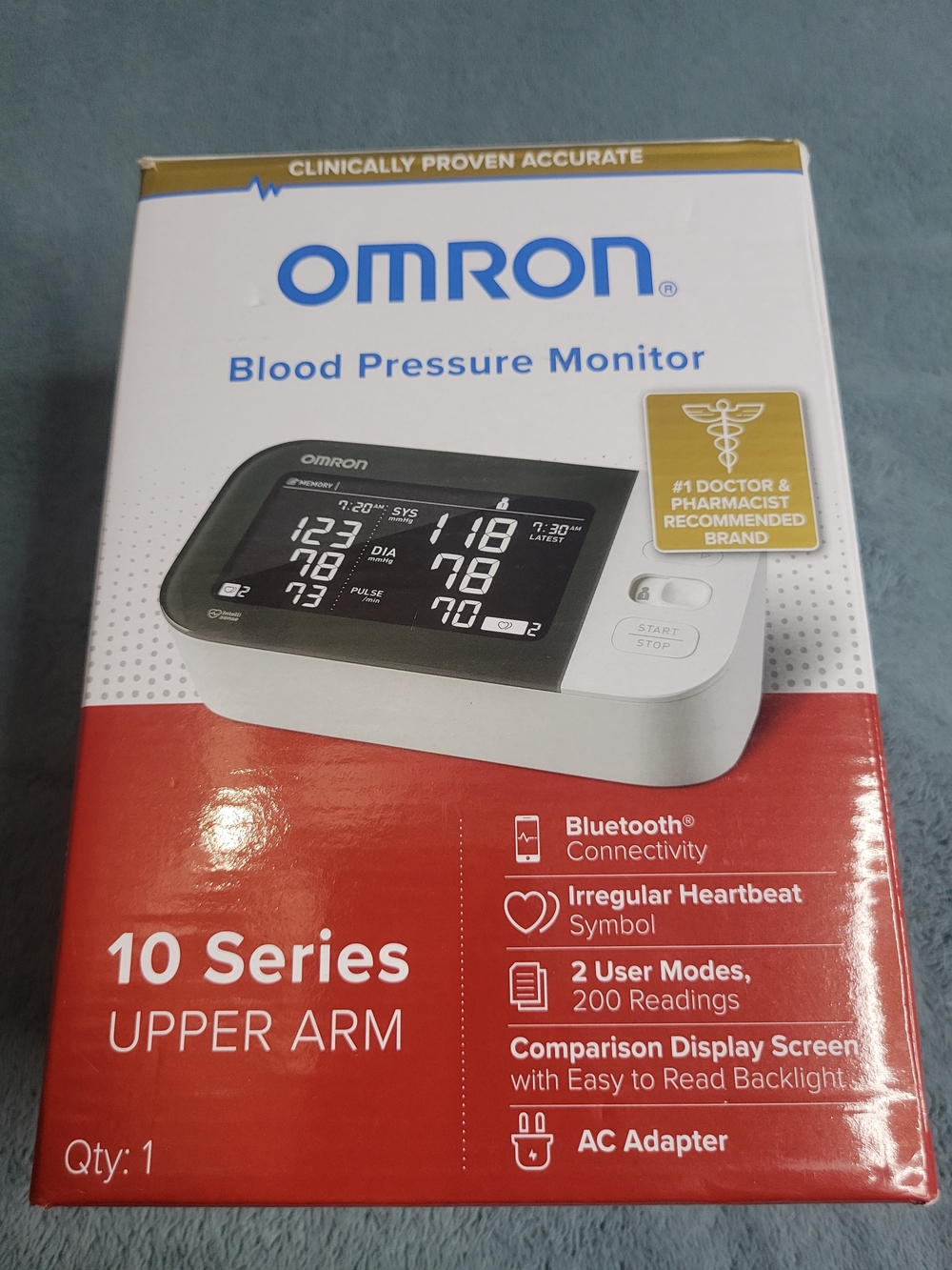 Omron 10 Series Upper Arm Blood Pressure Monitor — White